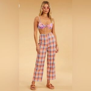 Billabong Salty Blonde Break Point Pants Linen Blend Size 26